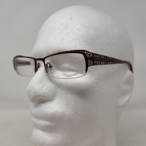 BEAUSOLEIL M163 EYEGLASSES FRAME PARIS HALF RIMLESS RED METAL 52 18 135